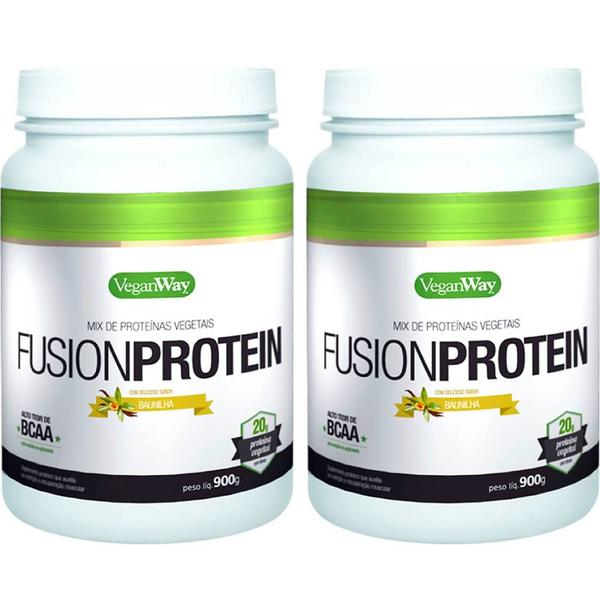 Imagem de Kit 2 Fusion Protein Baunilha VeganWay 900g Proteína Vegana