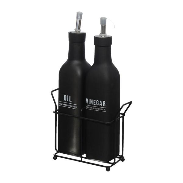 Imagem de Kit 2 Galheteiro Porta Azeite Vinagre Vidro 300ml Manhattan