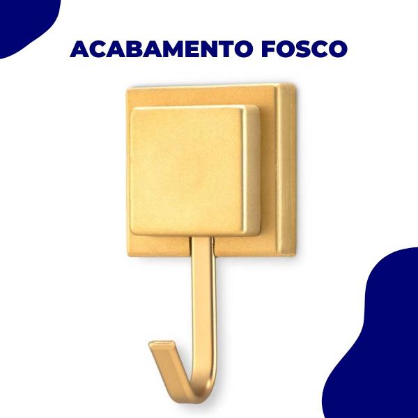 Imagem de Kit 2 Gancho Cabide Suporte Porta Toalha de Rosto Parede Banheiro 3M Dourado Fosco Arthi