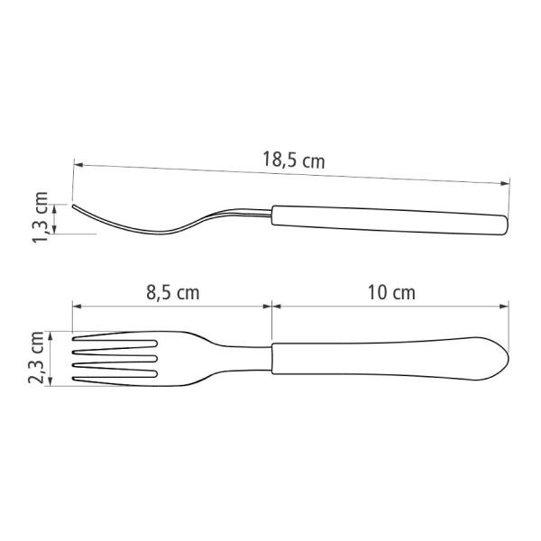 Imagem de Kit 2 Garfo de Mesa Tramontina Leme Inox Cabo Preto