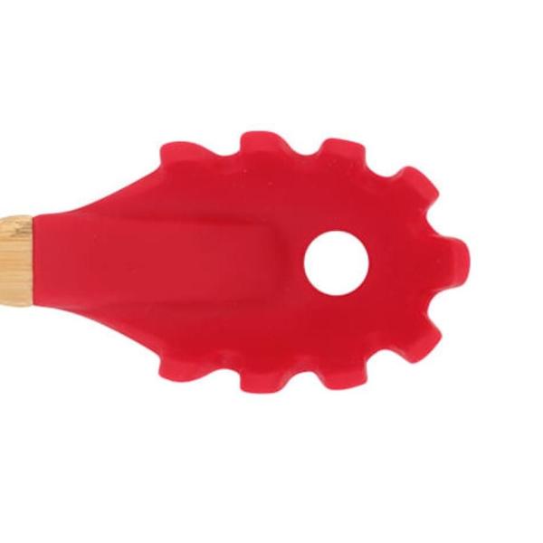 Imagem de Kit 2 Garfos Para Massas de Silicone Cabo de Bamboo Mor Vermelho