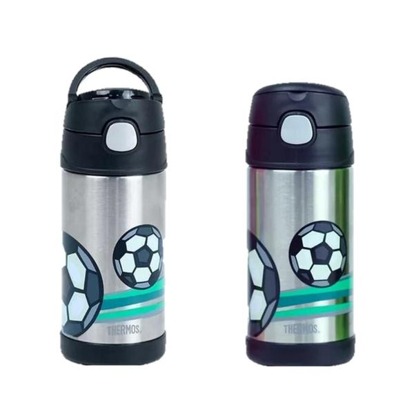 Imagem de Kit 2 Garrafa Térmica Infantil Thermos Canudo Com Alça