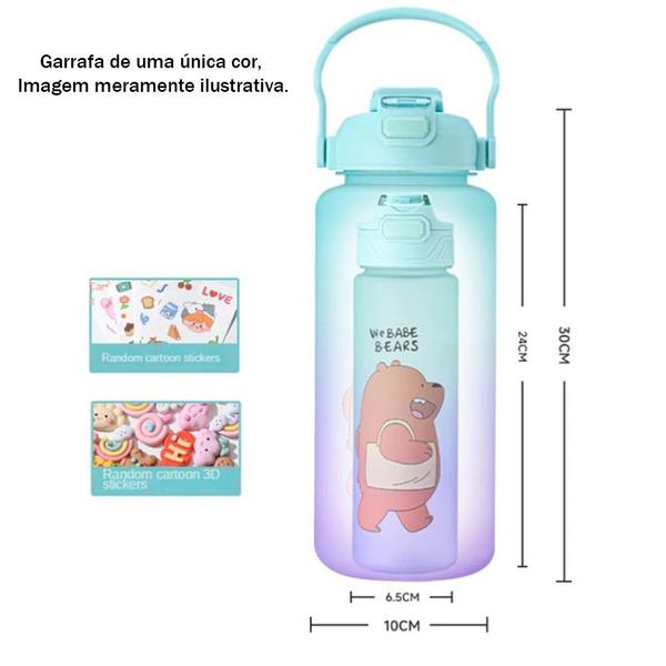 Imagem de Kit 2 Garrafas de Água Azul claro We Lovely Bears 2L e 700ml