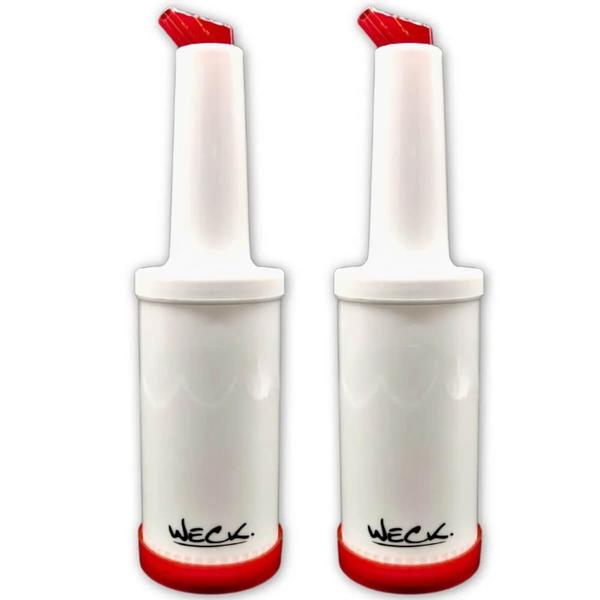 Imagem de Kit 2 Garrafas Plásticas Store'n Pour 1000ml Vermelha Weck Flair Bartenders