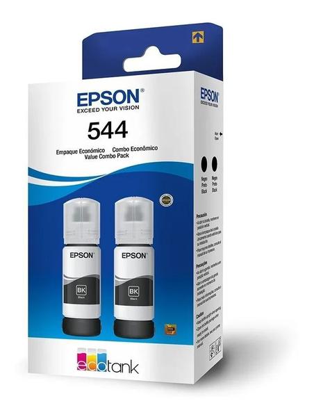 Imagem de Kit 2 Garrafas Refil Tinta Impressora Epson 544 T544120 Preto