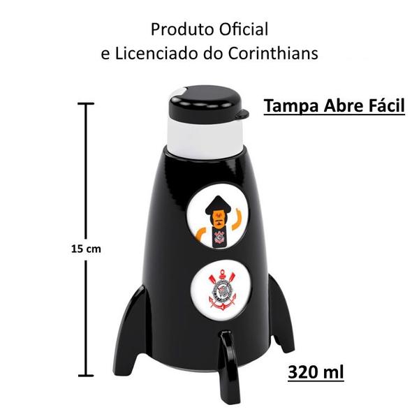 Imagem de Kit 2 Garrafas Timão 320ml Garrafinha de Foguete Corinthians