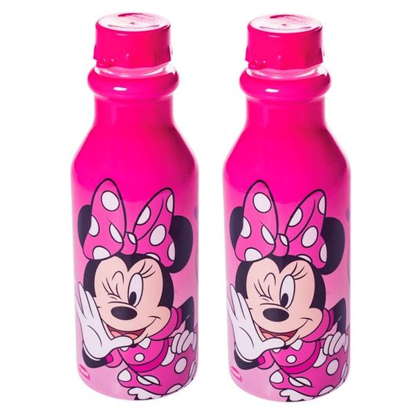 Imagem de Kit 2 Garrafinha com tampa da Minnie Disney 500ml Rosa