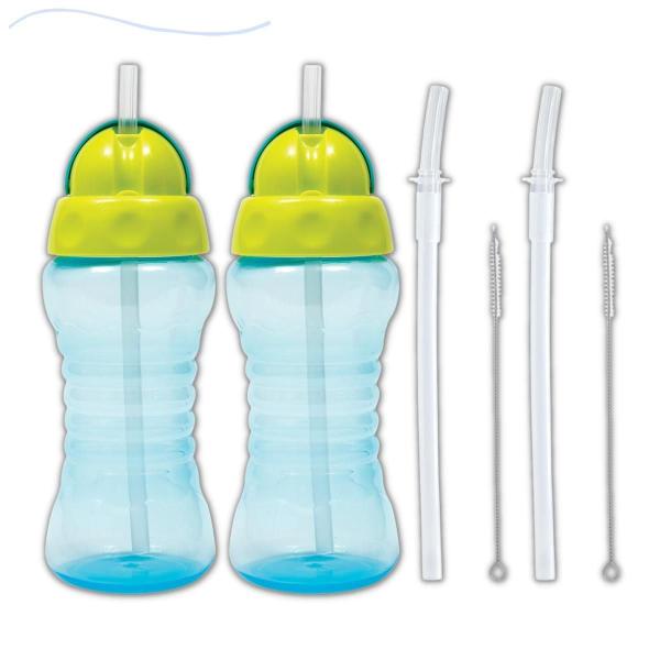 Imagem de Kit 2 Garrafinhas Fresh Buba Infantil 300 Ml 2 Canudos