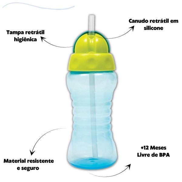 Imagem de Kit 2 Garrafinhas Fresh Buba Infantil 300 Ml 2 Canudos