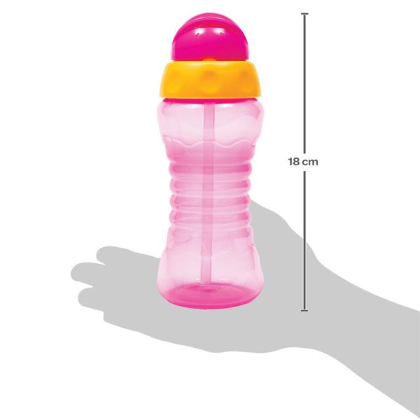 Imagem de Kit 2 garrafinhas fresh buba infantil 300 ml com 2 canudos retrátil silicone extra