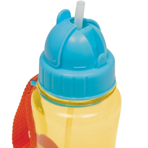 Imagem de Kit 2 garrafinhas infantil 400 ml buba com 2 canudos extra reposição retrátil silicone