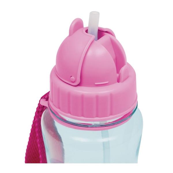 Imagem de Kit 2 garrafinhas infantil 400 ml buba com 2 canudos extra reposição retrátil silicone