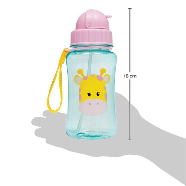 Imagem de Kit 2 garrafinhas infantil 400 ml buba com 2 canudos extra reposição retrátil silicone