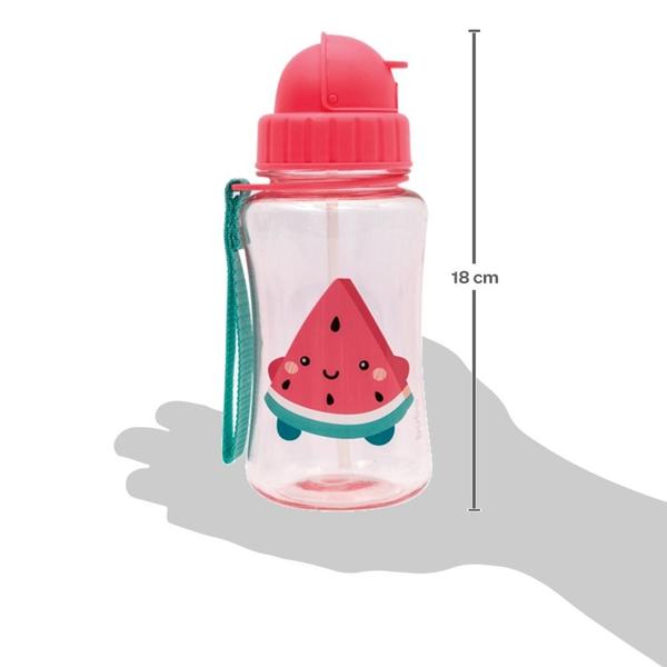 Imagem de Kit 2 garrafinhas infantil 400 ml buba com 2 canudos extra reposição retrátil silicone