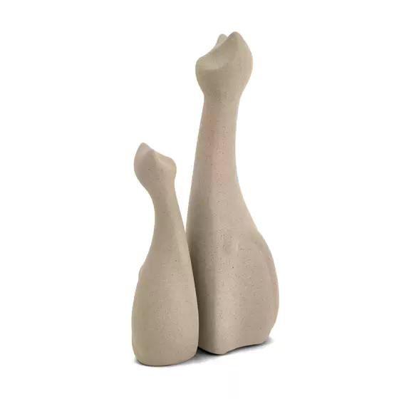 Imagem de Kit 2 gato em ceramica bege textura arenosa mart