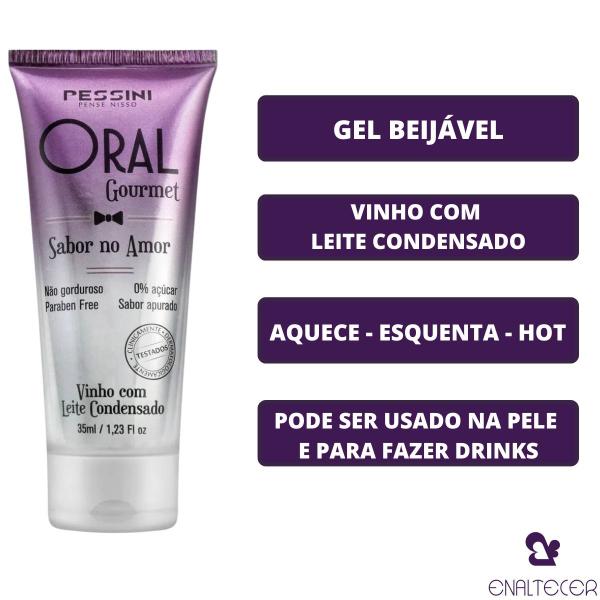 Imagem de Kit 2 Gel Gourmet Vinho Leite c Condensado Massagem Beijavel