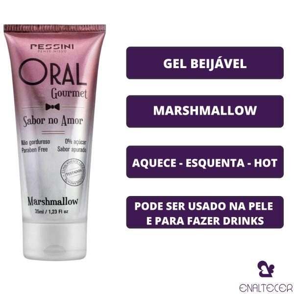 Imagem de Kit 2 Gel Lubrificante Intimo Gourmet Chiclete Marshmallow