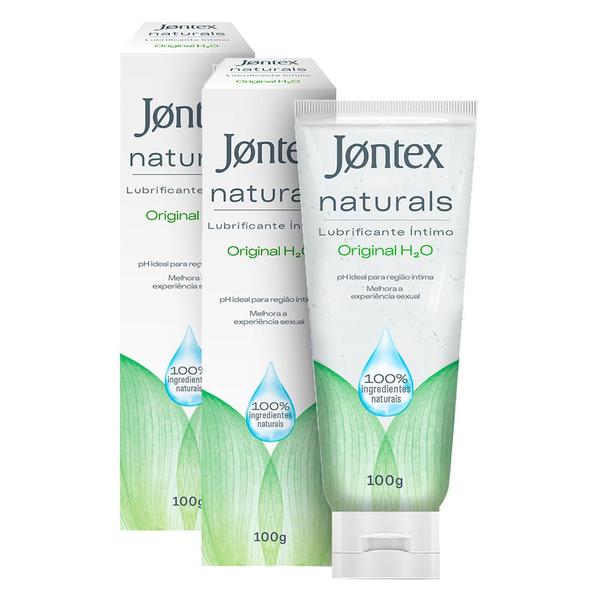 Imagem de Kit 2 Gel Lubrificante Íntimo Jontex Naturals Original H2O 100% Natural 100g