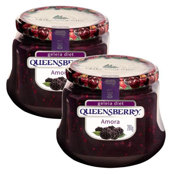 kit 2 GELEIA Amora DIET zero açucar QUEENSBERRY VIDRO 280G Imagem de kit 2 GELEIA Amora DIET zero açucar QUEENSBERRY VIDRO 280G