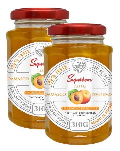 kit 2 Geleia De Damasco Sem Açucar Superbom 100% Fruta 310g Imagem de kit 2 Geleia De Damasco Sem Açucar Superbom 100% Fruta 310g