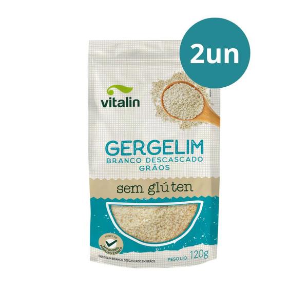 Imagem de Kit 2 Gergelim Branco Descascados Sem Gluten Vitalin 120g