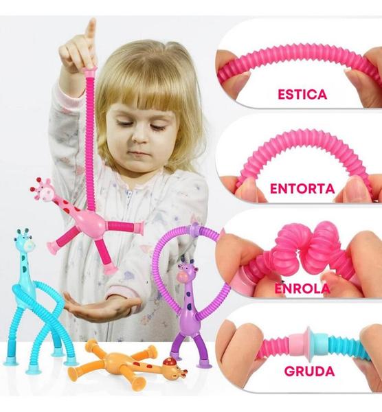 Kit 2 Girafinha Pop It Com Led Anti Stress Infantil Fidget - ATACAREJO STORE Imagem de Kit 2 Girafinha Pop It Com Led Anti Stress Infantil Fidget