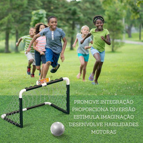 Imagem de Kit 2 Golzinho Mini Trave de Futebol e Bola Infantil Preto - Alagazarra