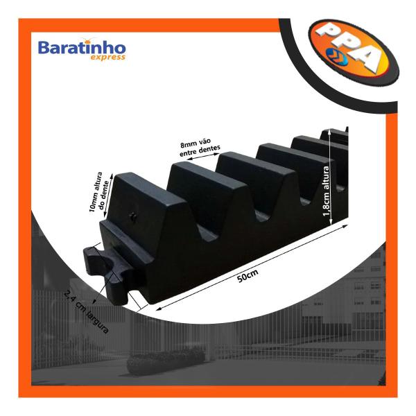 Kit 2 Gomo Cremalheira Preto Módulo 4 Residencial 50cm Ppa Imagem de Kit 2 Gomo Cremalheira Preto Módulo 4 Residencial 50cm Ppa