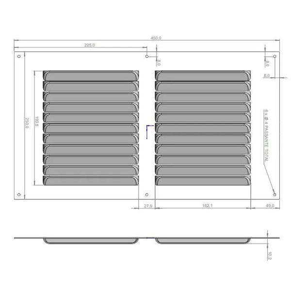 Kit 2 Grades de Ventilação de Alumínio Branca 45x25cm ITC - ITC Exaustores Imagem de Kit 2 Grades de Ventilação de Alumínio Branca 45x25cm ITC