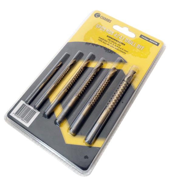 Imagem de Kit 2 Grampos Aperto Rápido 12'' +  6 Brocas Corte Lateral