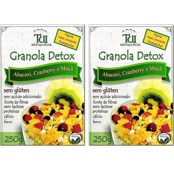 Kit 2 Granola Detox S/ Glúten e S/ Açúcar Tui Alimentos 250g Imagem de Kit 2 Granola Detox S/ Glúten e S/ Açúcar Tui Alimentos 250g