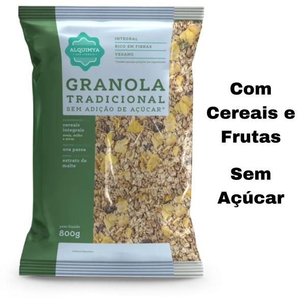 Imagem de Kit 2 Granola Tradicional Integral Sem Açúcar Grande 800g