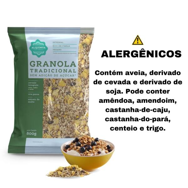 Imagem de Kit 2 Granola Tradicional Integral Sem Açúcar Grande 800g