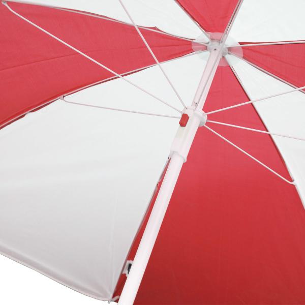 Kit 2 Guarda Sol de Praia Piscina Jardim Camping 1,80 Metros Vermelho/Branco Barato Importway Imagem de Kit 2 Guarda Sol de Praia Piscina Jardim Camping 1,80 Metros Vermelho/Branco Barato Importway