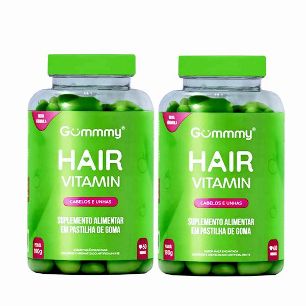 Imagem de Kit 2 Gummy Hair Vitamina p Crescimento dos Cabelos e Unhas 60gms - Fortalece e diminui a queda dos cabelos