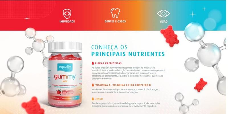 Imagem de KIT 2 Gummy Kids 60 Gomas Equaliv