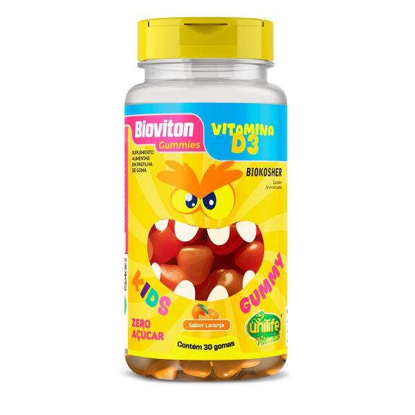 Imagem de Kit 2 Gummy Kids Vitamina D3 Unilife 30 gomas Laranja