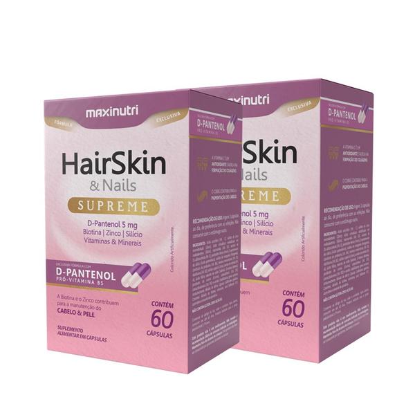 Imagem de Kit 2 HairSkin Supreme D-Pantenol + Biotina 60 Cáps Maxinutri