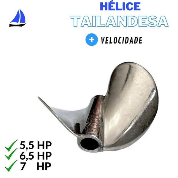 Imagem de Kit 2 Hélice Tailandesa Motor Rabeta 5,5 6,5 7hp PESCA