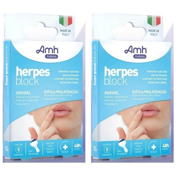 Imagem de Kit 2 Herpes Block Adesivos Naturais Para Herpes Labial Amh