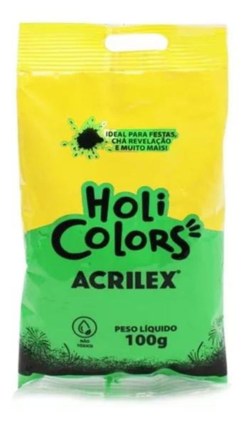 Imagem de Kit 2 Holi Colors AMARELO OURO e VERDE 100g cd - 100505 100511 - ACRILEX