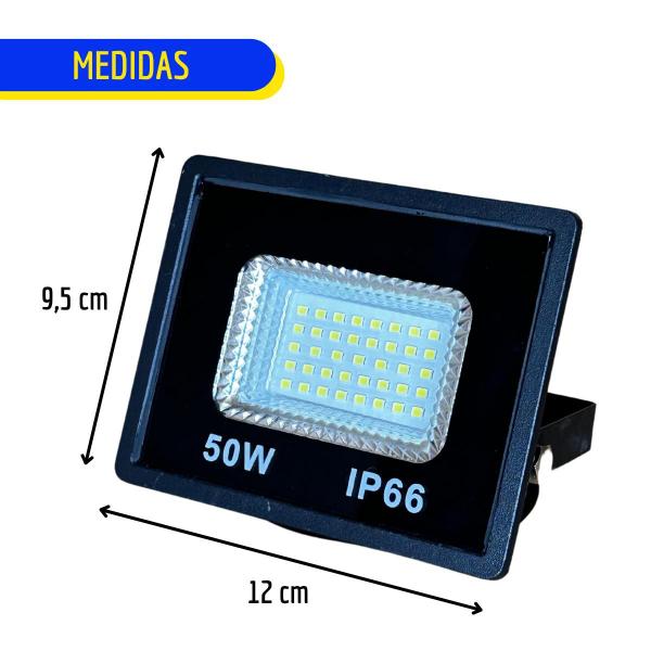 Imagem de Kit 2 Holofote Área Externa Quadra Refletor Led Branco Frio Bivolt