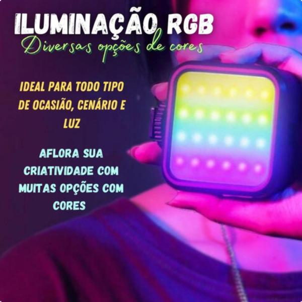 Imagem de Kit 2 Iluminador Led Rgb 5600k Luz Video Gravação Cenário