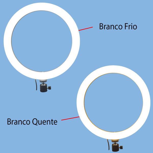 Imagem de Kit 2 Iluminador Led Ring Light Profissional Circular 30cm Maquiagem Foto Filmagem Exbom ILUM-R12W16