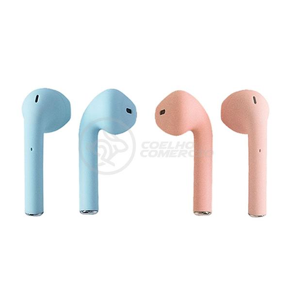 Imagem de Kit 2 Inpods i12 TWS Fone Sensor Touch Bluetooth Ele e Ela Azul+Rosa Presente para Namorados