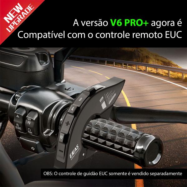 Imagem de Kit 2 Intercomunicador Ejeas V6 Pro+ Par Fone Bluetooth Moto Capacete Conecta Até 6 800m Bateria 18hs