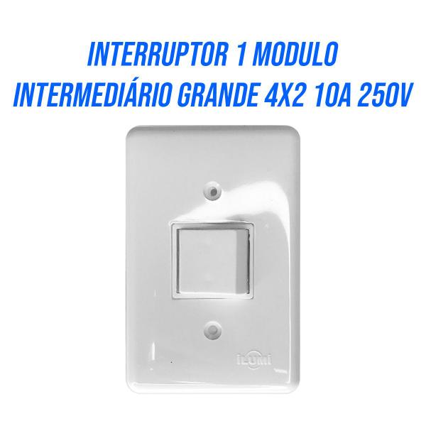 Imagem de Kit 2 Interruptor Intermediário 1 Tecla Ilumi 10a 250v embutir 4x2