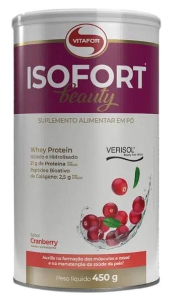 Imagem de Kit 2 Isofort Beauty Whey Protein Cranberry Vitafor 450G