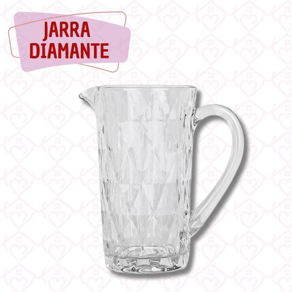 Imagem de Kit 2 Jarras Vidro Diamante Transparente 1 Litro Agua Suco Drink