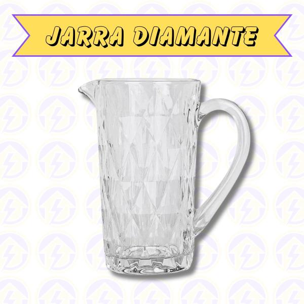 Imagem de Kit 2 Jarras Vidro Efeito Diamante 1L Resistente Suco Agua Drink